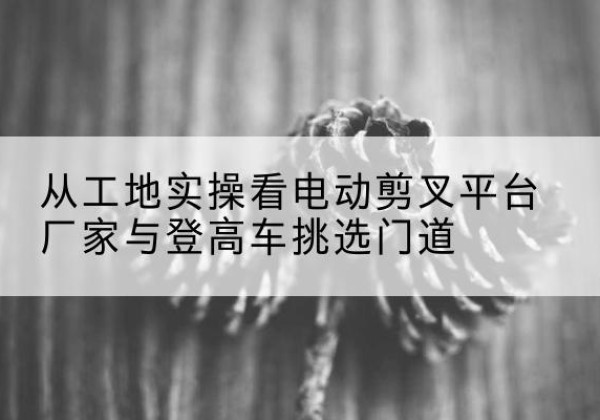 芦溪电动剪叉升降平台厂家-从工地实操看电动剪叉平台厂家与登高车挑选门道